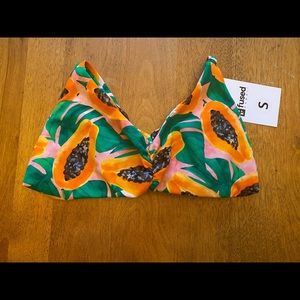 Fused Hawaii Kohanaiki bikini top. Papayeah print